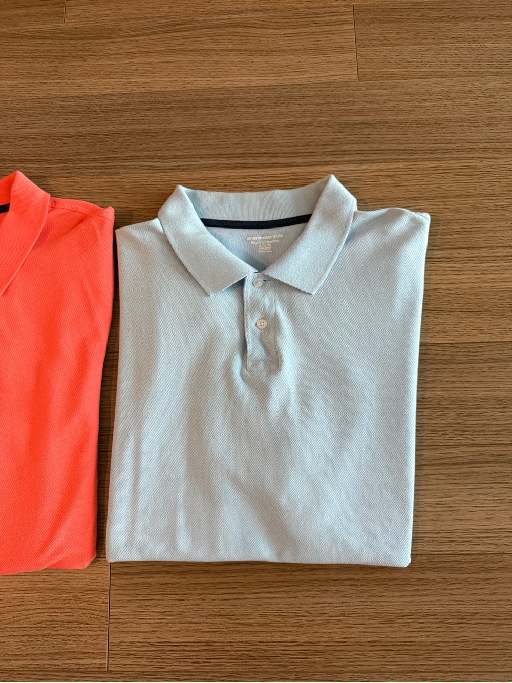 Men's Polo Shirts XL 100% Cotton Regular Fit Blue Orange Set of 2 - Picture 3 of 15